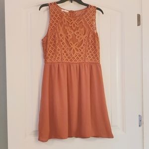 Peach lace dress